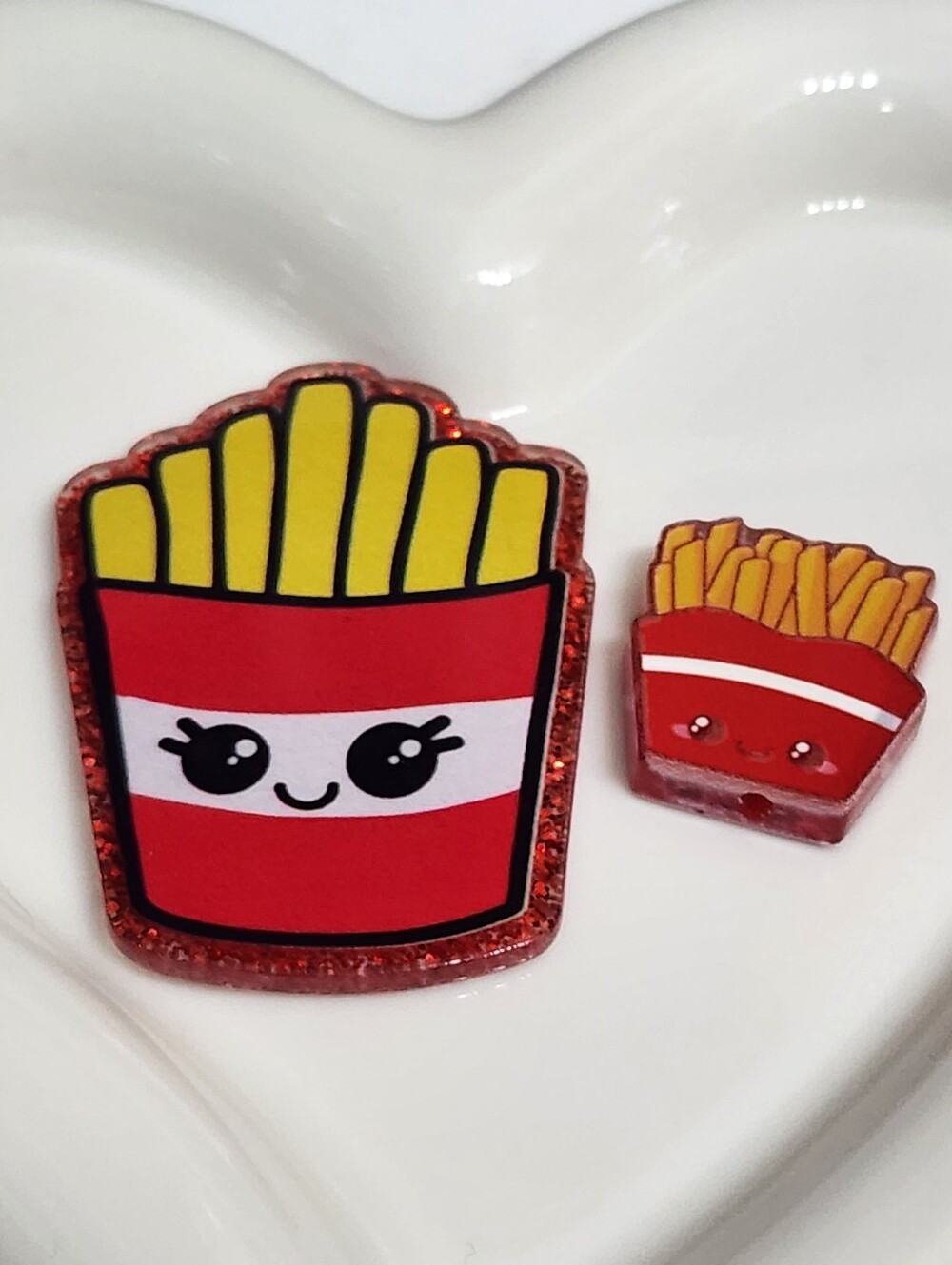 French Fries Flatback Focal Beads Badge Crafts Keychain Magnet Beaded‎ Pen Flats